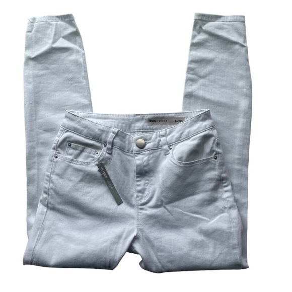 ASOS Denim Skinny Jeans White Size 26 XSmall Mid rise NWT Stretch - Picture 7 of 8